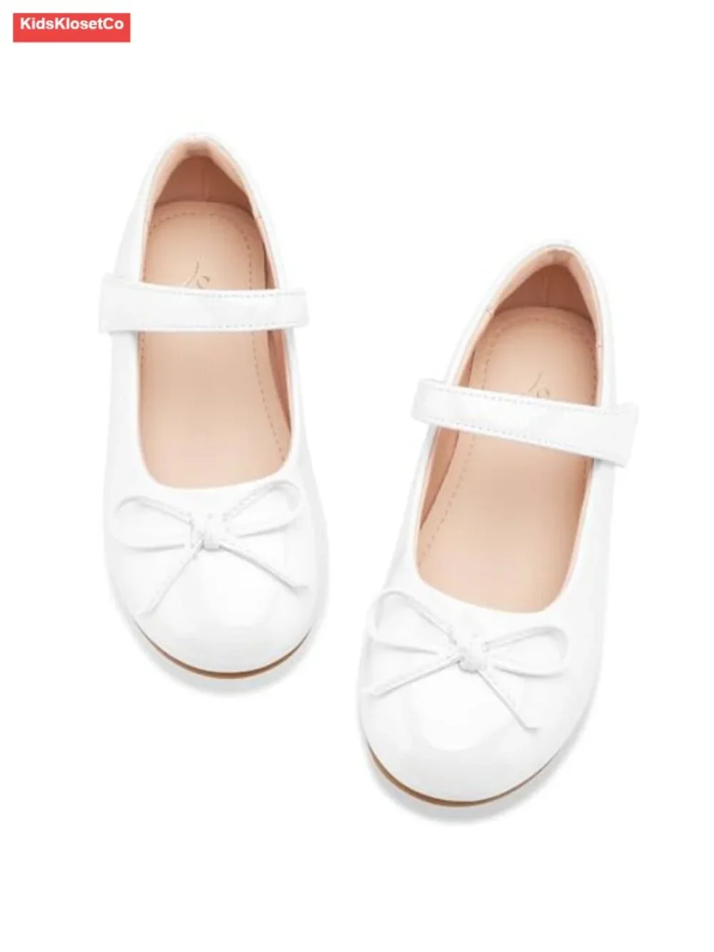 Girls Mary Jane Flats Hook-and-Loop Dress Shoes with Cushioned Comfort for